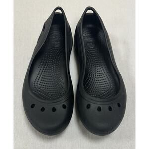 Women’s Crocs Kadee Comfort Closed Toe Ballet Flat Arch Support Black EUC Size 7